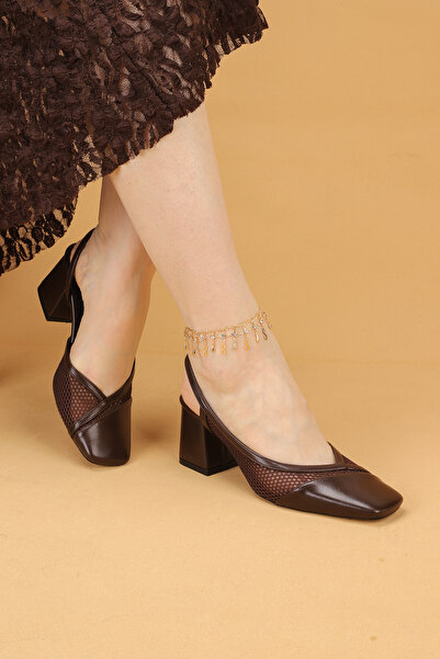 Nilsa Shoes Γυναικεία βραδινά παπούτσια με χοντρό τακούνι και λεπτομέρεια από...