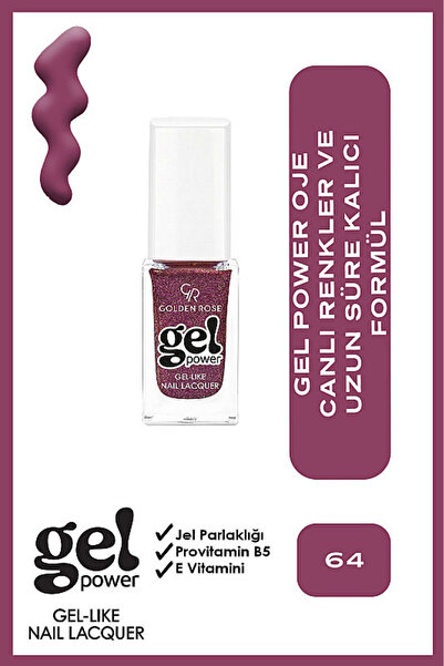Golden Rose Gel Power Nail Lacquer-64-Jel Oje