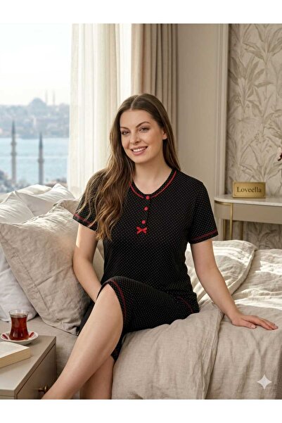 Lovella ΣΕΤ ΠΙΤΖΑΜΑΣ ΚΑΠΡΙ ΜΕ ΚΟΝΤΟ ΜΑΝΙΚΙ ΚΑΙ ΚΟΥΜΠΙΑ ΜΠΡΟΣΤΑ 15090