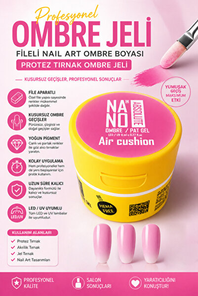 Nera Classy Ombre Ojesi, Kalıcı Pat Gel, Stampa Ojesi Ombre, Protez Tırnak Om...