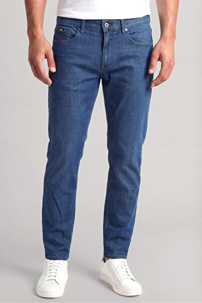 BOSS Erkek Denim Cepli Normal Kalıp Günlük Kullanım Lacivert Jeans
