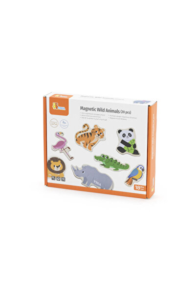 Viga Set magnetic Animale salbatice din lemn (20 piese),