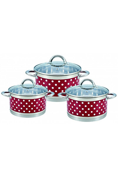 AT Performance Σετ 6 τεμαχίων ανοξείδωτων κατσαρολών με σχέδιο πουά