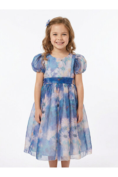 Cortigiani Girls Printed Party Dress