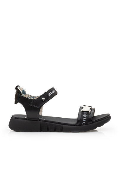 UrbanShoes Sandale cu talpa joasa dama din piele naturala,Leofex - 257 Negru Box