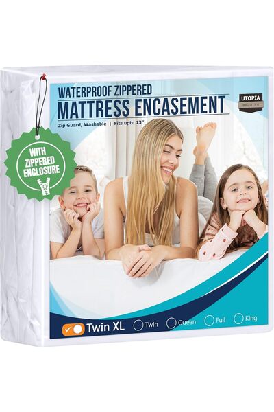 Utopia Bedding Utopia Zippered Mattress Cover Twin XL Size, 100% Waterproof a...