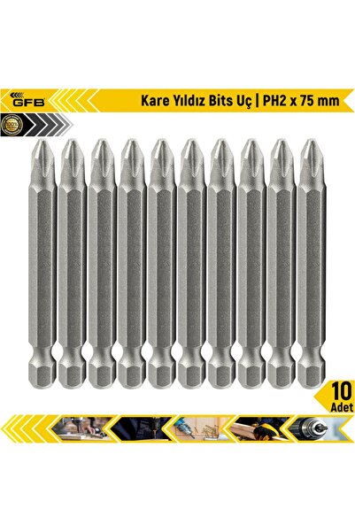 GFB Kare Yıldız Bits Uç I Ph2 x 75 mm | 10 Adet