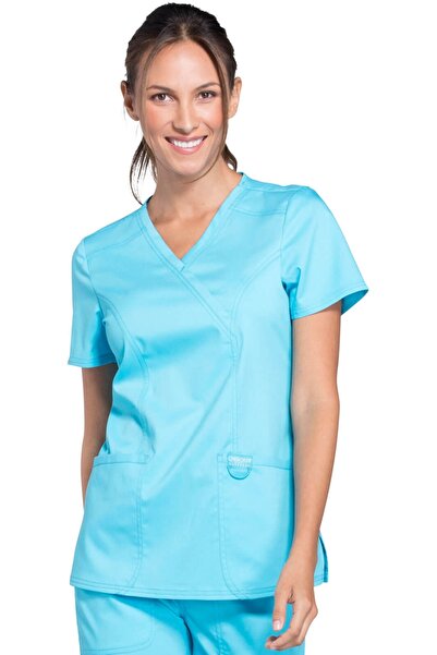 Cherokee UNIFORMS Women's Medical Scrub Top Cherokee WW610 Blue Size XL