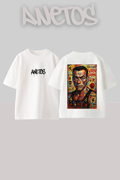 Anetos Μπλουζάκι Jeanclaude Van Design με στάμπα στην πλάτη, βαμβακερό, λευκό...