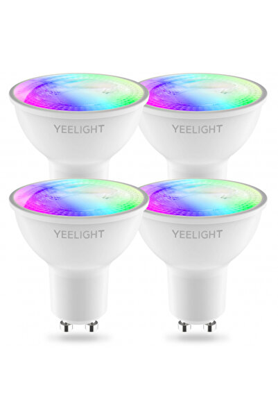 Yeelight Bec LED W1, Wi-Fi, GU10, 4.5W, 2700K - 6500K, 350lm, Set 4 bucăți, M...