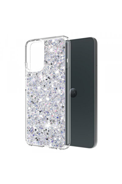 Stef's Cat Husa pentru Motorola Moto G14, Stef's Cat, Sparkly Glitter, Alba