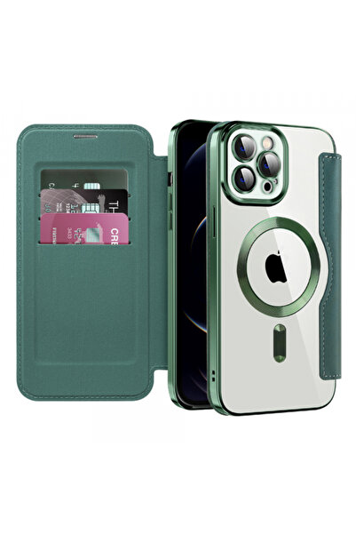 Techsuit Husa MagSafe pentru Apple iPhone 12 Pro, Techsuit, Smartmag Book, Verde
