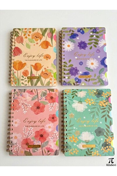 BAM MY PLANNER Çiçek Desenli Defter Planner Ajanda spiralli çizgili Notebook ...