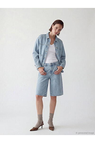 LC Waikiki Bermuda Fit Women's Denim Shorts