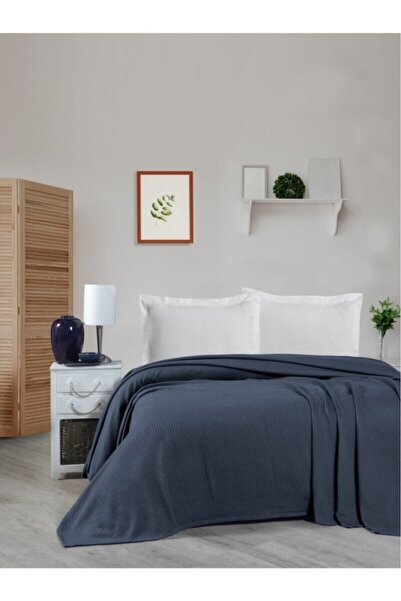 Mulberry Πλεκτό κάλυμμα κρεβατιού από χοντρό νήμα Πικέ Μαύρο 220x240