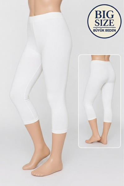 Altınay Plus Size Cotton Women's Leggings High Waist Capri Comfortable Stretc...
