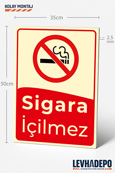 LEVHADEPO (SGR02) Sigara İçilmez Uyarı Levhası 35X50 Dekota