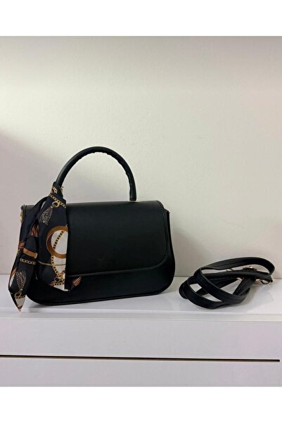 lüxeva35 Black Baguette Bag Hand and Shoulder Bag (with Shawl Detail)