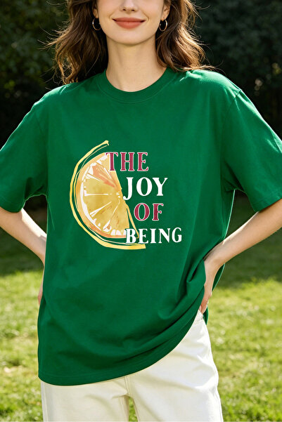 Fleck Womens T Shirts The Joy Of Being Lemon Slice Graphic Casual Summer Top