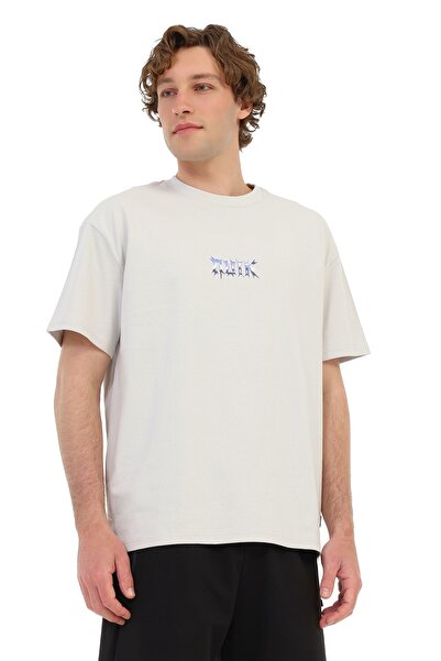 Quiksilver MERCURY CHROME LIGHTNING Taş Rengi Erkek Kısa Kol T-Shirt