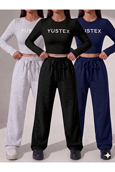yx yustex sport Γυναικεία φαρδιά φούτερ παντελόνια 3 τεμαχίων - Πακέτο 3 τεμα...