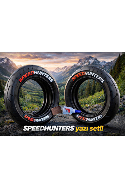 ASTUNİNG speedhunters lastik yazısı sticker arma şerit 3D 8 adet KIRMIZI