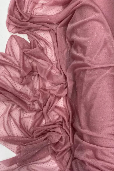 Mestore فستان سهرة لامع على شكل قطرة مطر مع شال من قماش التول باللون الوردي ا...