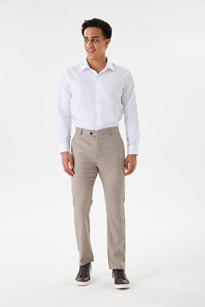 Erkek İtalyan Kesim Slim Fit Şık Esnek Modern Kumaş Pantolon