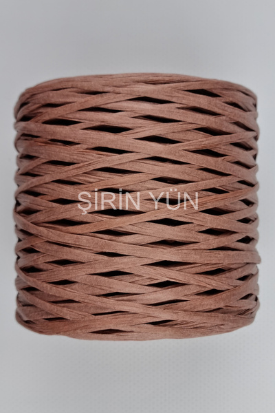 Şirin Yün Rafya İpi,Kağıt İp, Çanta Şapka Supla İpi 200 Gram Pembe Çikolata 91