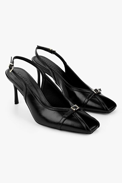Shoeberry Γυναικείο στιλέτο Alea Black Skin