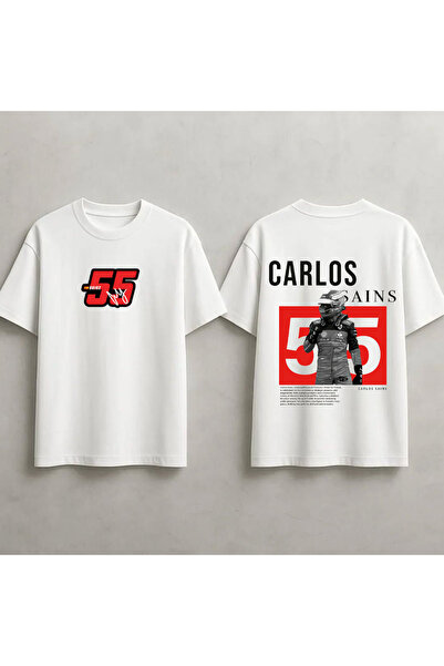 STİL-X Μπλουζάκι Carlos Sainz F1 με στάμπα, Unisex, 100% βαμβακερό, Oversize