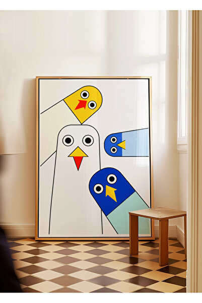 ARTHOUSECOLLECTIVE Banyo / Wc Koleksiyonu - Curious Birds - Çerçevesiz Poster