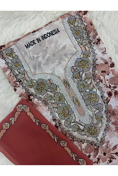 REHAM Emirati Soft Silk Khimar Fabric with Heavy Embroidery on Chest and Slee...