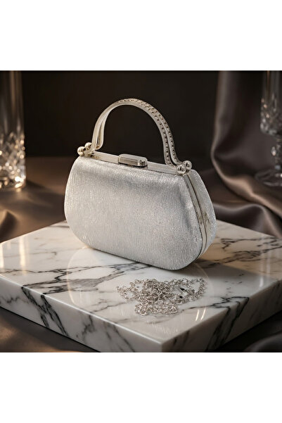 Moda Lime Γυναικεία βραδινή τσάντα φόρεμα με μεταλλική λαβή και λουράκι αλυσί...