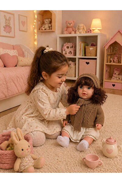 ŞAŞKIN HOUSE SEVİMLİ HIRKALI ATKILI ŞAPKALI ET BEBEK 65 CM SEVİMLİ ET BEBEK &...