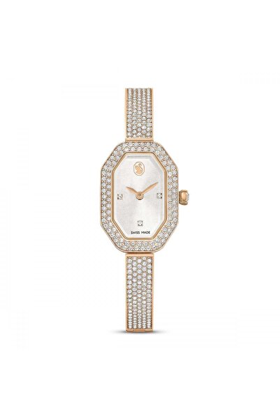 Swarovski ساعة ديكستيرا بسوار معدني، سوار معدني بلون ذهبي وردي، سطح بلون ذهبي...