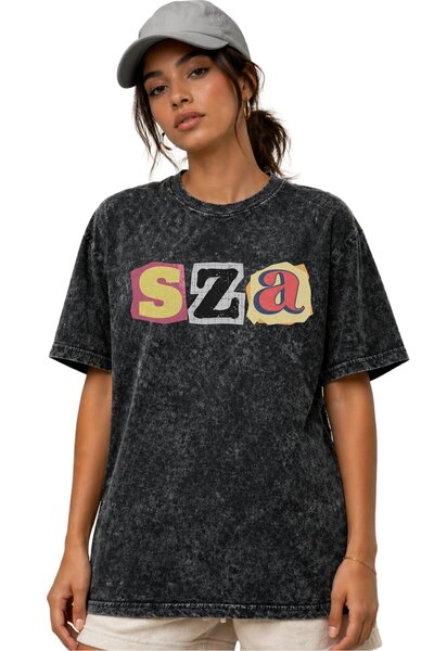 SEVBANO Tricou SZA Rapper Singer, imprimat pe față, unisex, supradimensionat,...