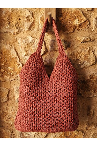 Meya design Modern Knitted Detailed Daily Shoulder Bag - 31 cm X 40 cm
