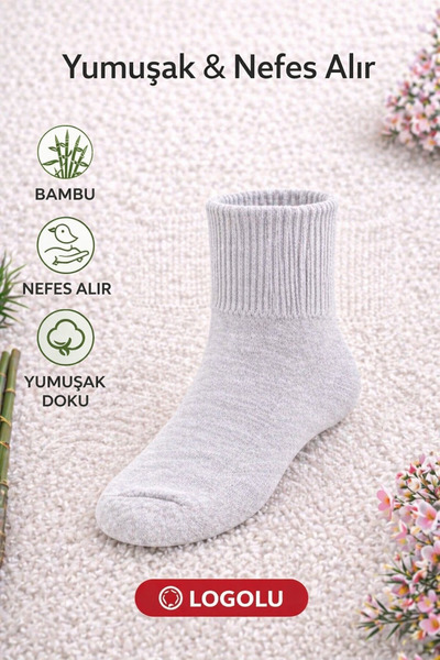 Store Sakura Wear Tekli Bambu Kısa Çorap Logolu – Nefes Alır, Yumuşak