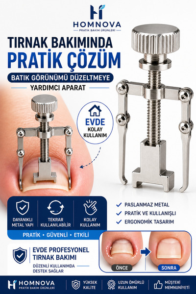 Homnova Batık Tırnak Düzeltici Aparat Tırnak Kaldırıcı Ayak Tırnak Bakım Aleti