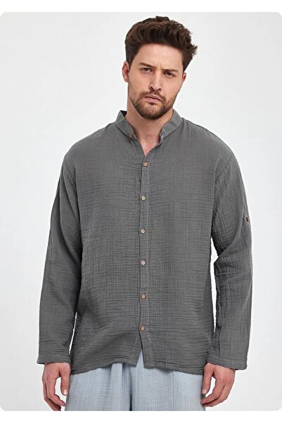Org Marka Store HEAVEN 4050 ΑΝΔΡΙΚΟ ΠΟΥΚΑΜΙΣΟ ΜΟΥΣΛΙΝΑ ΜΕ ΧΑΚΙΜ ΓΙΑΚΑ ΚΑΙ ΜΑΚ...
