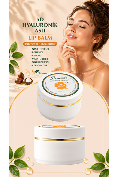 Bravelife Dudak Lip Balm Shea Butter Hyaluronic Acid Panthenol Kantaron Yağı ...
