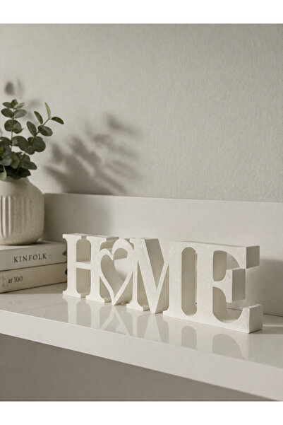 Minimalist HOME Written Decorative Object | Heart Detailed Modern Shelf & Table Top Decor