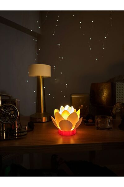 California ST Lotus Çiçeği Mumluk | LED Mumlu Dekoratif Gece Lambası