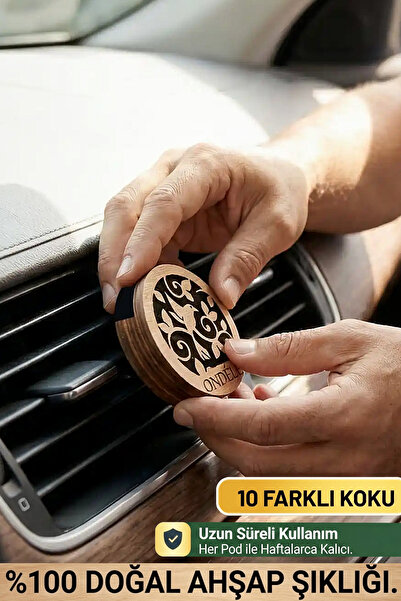 ONDÉLE Aero MD001 Ahşap Araç Kokusu ve Oto Klima Difüzörü | 10 Yedek Keçe Sce...