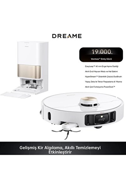 Dreame 19000Pa Yüksek Çekim Gücü 40mm Engel Atlama HyperStream 75°C Sıcak Su ...