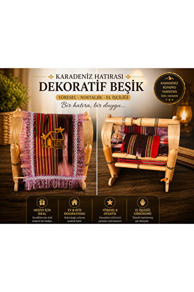 EL YAPIMI KARADENİZ HATIRASI DEKORATİF BEŞİK TASARIMI