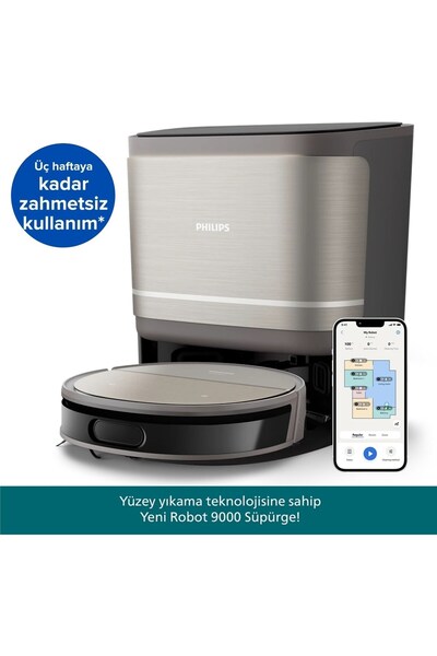 Philips 8000Pa Islak Kuru PowerCyclone Aqua Lazer Navigasyon Hepsi Bir Arada ...