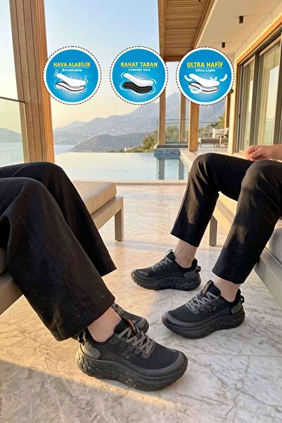 WALKWAY حذاء رياضي Flystep G أسود من الإسفنج المرن للجنسين