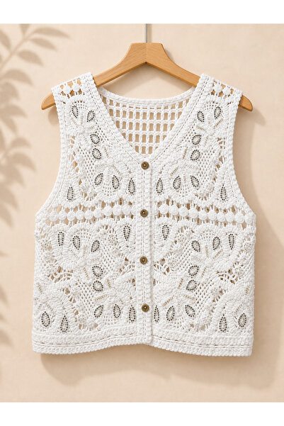 Yoncha Bohemian Knitted Set – Handcrafted Detailed Summer Top & Shorts Set